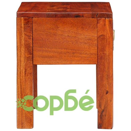 Странична маса от масивно акациево дърво 40x30x36 см - правоъгълна ➤ топ цена ➤ sorbe.bg