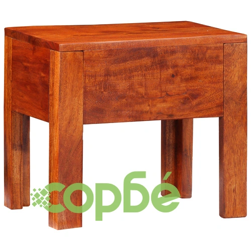 Странична маса от масивно акациево дърво 40x30x36 см - правоъгълна ➤ топ цена ➤ sorbe.bg