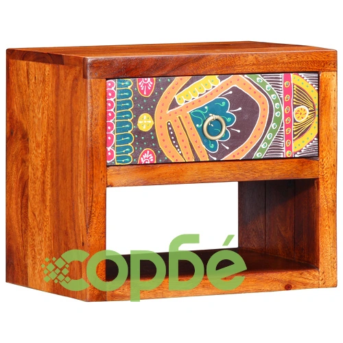 Нощни шкафчета от масивна акация, комплект 2 бр., 40x35x35 см ➤ топ цена ➤ sorbe.bg