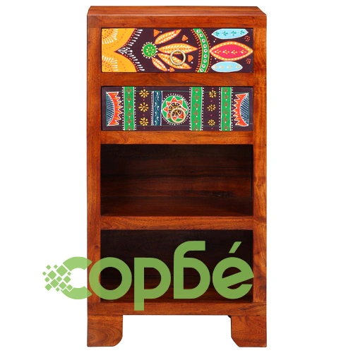 Комплект от 2 Крайни Масички от Масивно Манго Дърво в Кафяв Цвят ➤ топ цена ➤ sorbe.bg