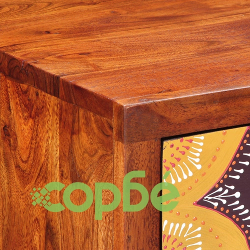 Комплект от 2 Крайни Масички от Масивно Манго Дърво в Кафяв Цвят ➤ топ цена ➤ sorbe.bg