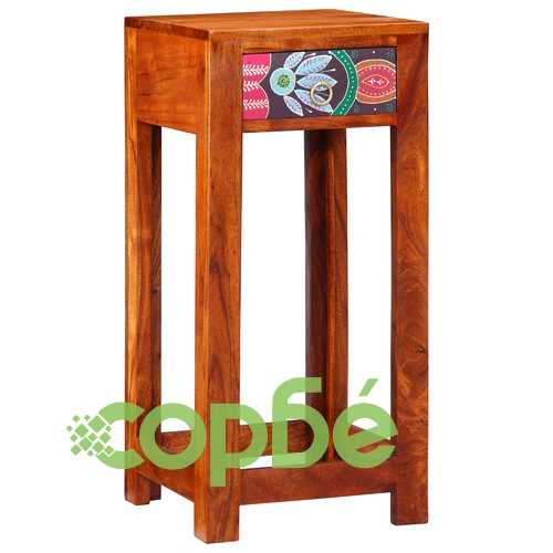 Телефонна масичка 35x35x75 см от масивна акациева дървесина ➤ топ цена ➤ sorbe.bg