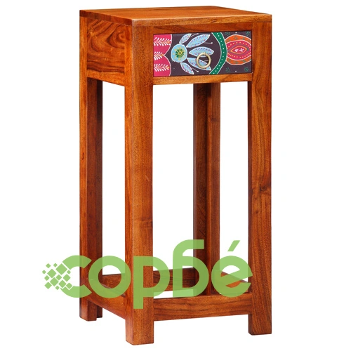 Телефонна масичка 35x35x75 см от масивна акациева дървесина ➤ топ цена ➤ sorbe.bg