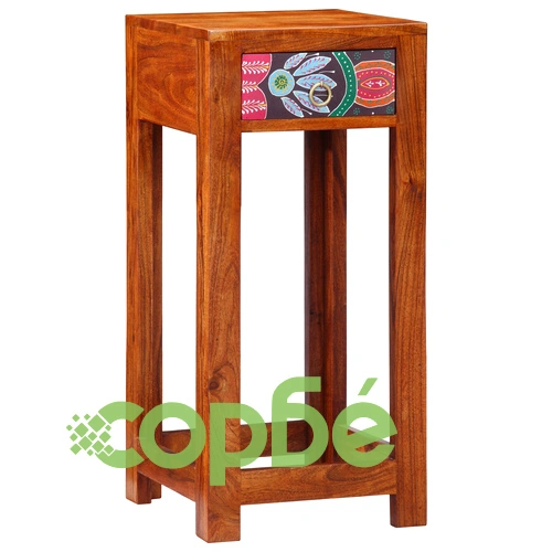 Телефонна масичка 35x35x75 см от масивна акациева дървесина ➤ топ цена ➤ sorbe.bg