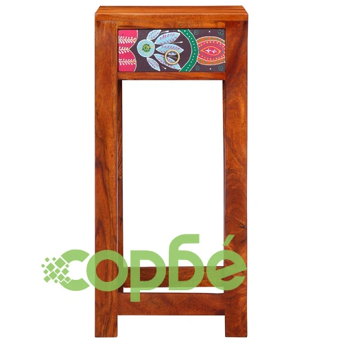 Телефонна масичка 35x35x75 см от масивна акациева дървесина ➤ топ цена ➤ sorbe.bg