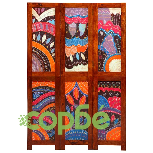 Разделител за стая 3 панела кафяв 105x160 см масивно акациево дърво ➤ топ цена ➤ sorbe.bg