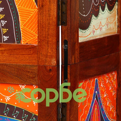 Разделител за стая 3 панела кафяв 105x160 см масивно акациево дърво ➤ топ цена ➤ sorbe.bg