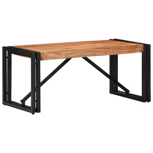 Масичка за кафе от масивна акация 80x40x35 см с метална рамка
