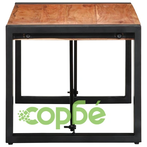Масичка за кафе от масивна акация 80x40x35 см с метална рамка ➤ топ цена ➤ sorbe.bg