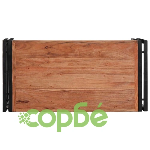 Масичка за кафе от масивна акация 80x40x35 см с метална рамка ➤ топ цена ➤ sorbe.bg
