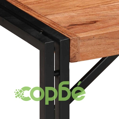 Масичка за кафе от масивна акация 80x40x35 см с метална рамка ➤ топ цена ➤ sorbe.bg