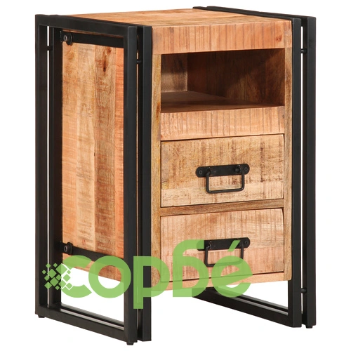 Нощно шкафче от масивно манго дърво 40x40x59 см с правоъгълна форма ➤ топ цена ➤ sorbe.bg