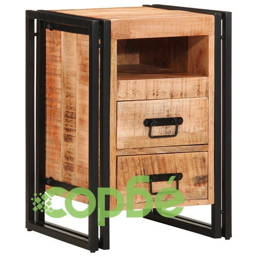 Нощно шкафче от масивно манго дърво 40x40x59 см с правоъгълна форма ➤ топ цена ➤ sorbe.bg