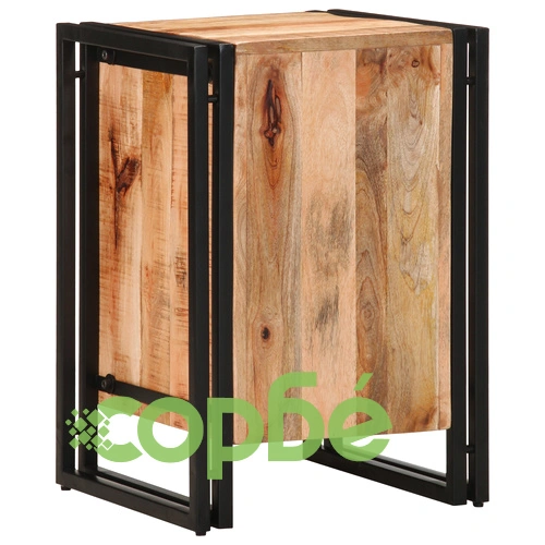 Нощно шкафче от масивно манго дърво 40x40x59 см с правоъгълна форма ➤ топ цена ➤ sorbe.bg