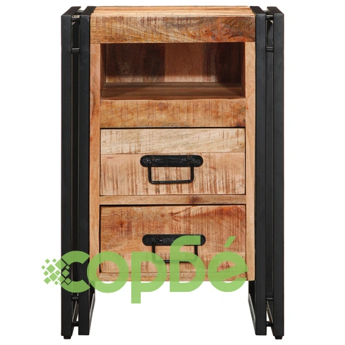 Нощно шкафче от масивно манго дърво 40x40x59 см с правоъгълна форма ➤ топ цена ➤ sorbe.bg