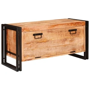 Шкаф за обувки от масивно мангово дърво, кафяв, 90 x 38 x 45 см