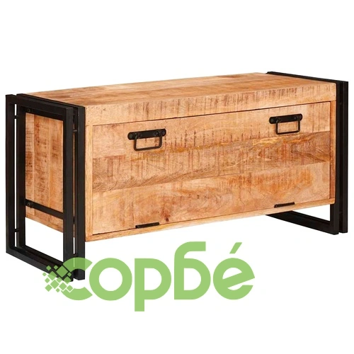 Шкаф за обувки от масивно мангово дърво, кафяв, 90 x 38 x 45 см ➤ топ цена ➤ sorbe.bg