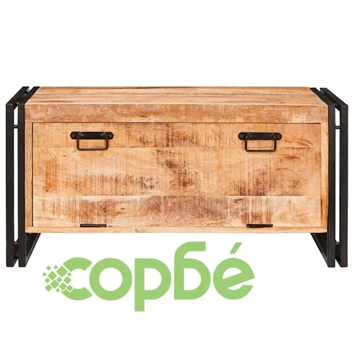 Шкаф за обувки от масивно мангово дърво, кафяв, 90 x 38 x 45 см ➤ топ цена ➤ sorbe.bg