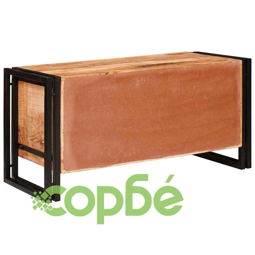 Шкаф за обувки от масивно мангово дърво, кафяв, 90 x 38 x 45 см ➤ топ цена ➤ sorbe.bg