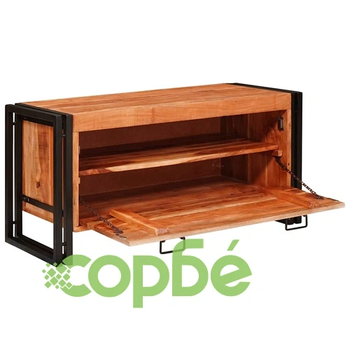 Шкаф за обувки от масивно акациево дърво, кафяв, 90 x 38 x 45 см ➤ топ цена ➤ sorbe.bg
