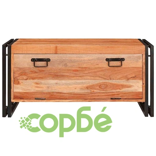 Шкаф за обувки от масивно акациево дърво, кафяв, 90 x 38 x 45 см ➤ топ цена ➤ sorbe.bg
