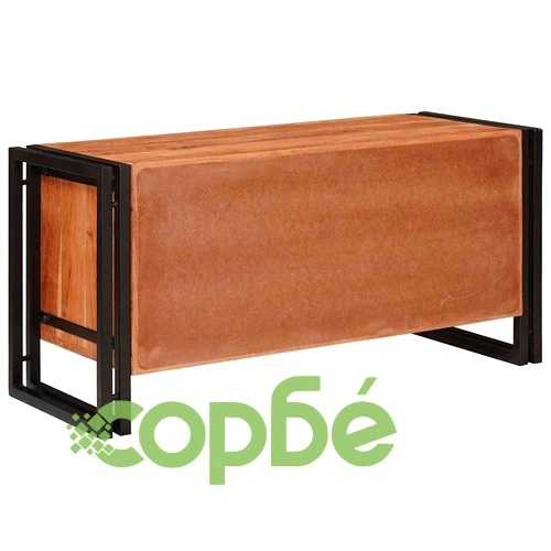 Шкаф за обувки от масивно акациево дърво, кафяв, 90 x 38 x 45 см ➤ топ цена ➤ sorbe.bg