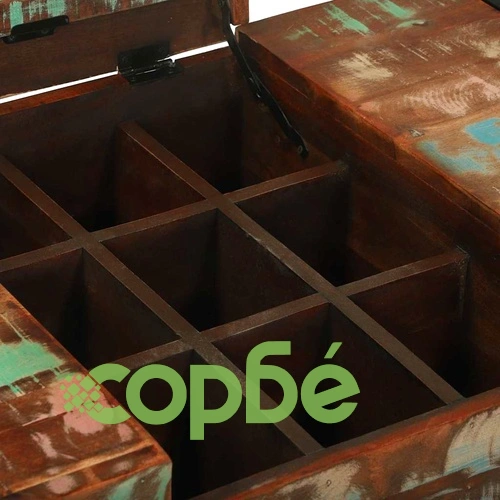 Тоалетна маса от масивна регенерирана дървесина 90x50x75 см многоцветна ➤ топ цена ➤ sorbe.bg