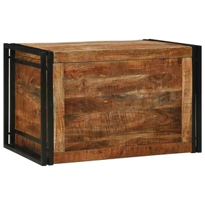 Кутия за съхранение от мангово дърво и метал 80x50x50 см