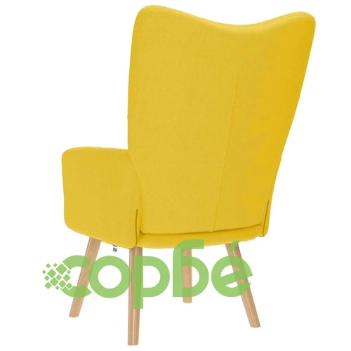 Релакс стол светложълт полиестер 61,5x69x95,5 см ➤ топ цена ➤ sorbe.bg