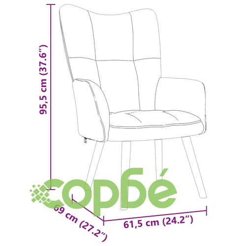 Релакс стол светложълт полиестер 61,5x69x95,5 см ➤ топ цена ➤ sorbe.bg