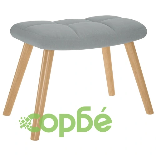 Релаксиращ стол с табуретка от текстил, светлосив, 61,5 x 69 x 95,5 см ➤ топ цена ➤ sorbe.bg