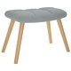 Релаксиращ стол с табуретка от текстил, светлосив, 61,5 x 69 x 95,5 см