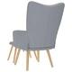 Релаксиращ стол с табуретка от текстил, светлосив, 61,5 x 69 x 95,5 см
