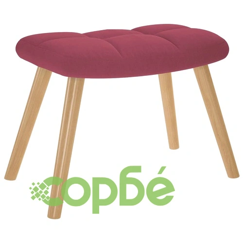 Релаксиращ стол с табуретка от текстил, виненочервен, 110 кг натоварване ➤ топ цена ➤ sorbe.bg