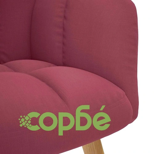 Релаксиращ стол с табуретка от текстил, виненочервен, 110 кг натоварване ➤ топ цена ➤ sorbe.bg