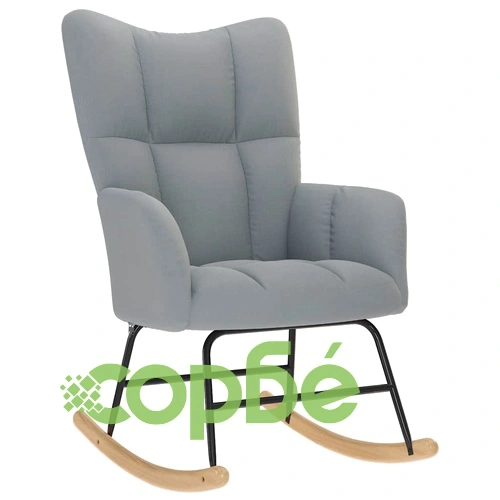 Люлеещ стол от текстил в светлосив цвят с дървена и метална рамка, 61 x 78 x 95 см ➤ топ цена ➤ sorbe.bg