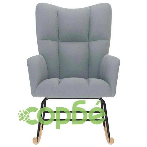 Люлеещ стол от текстил в светлосив цвят с дървена и метална рамка, 61 x 78 x 95 см ➤ топ цена ➤ sorbe.bg