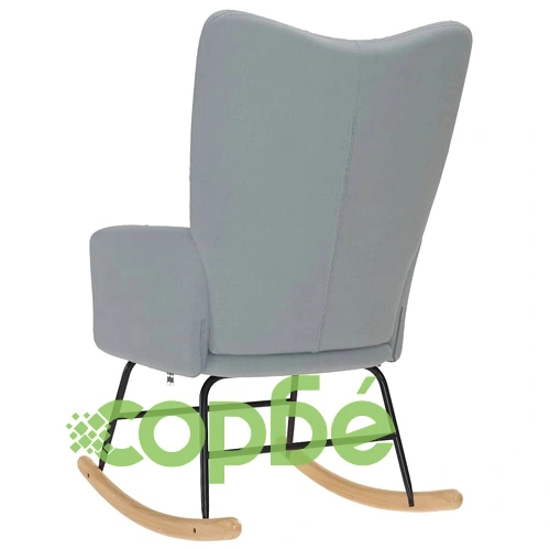 Люлеещ стол от текстил в светлосив цвят с дървена и метална рамка, 61 x 78 x 95 см ➤ топ цена ➤ sorbe.bg