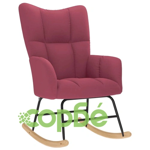 Луксозен люлеещ се стол от текстил в елегантен виненочервен цвят ➤ топ цена ➤ sorbe.bg