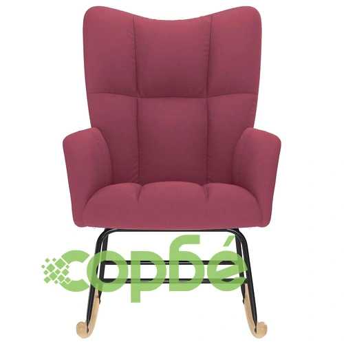 Луксозен люлеещ се стол от текстил в елегантен виненочервен цвят ➤ топ цена ➤ sorbe.bg