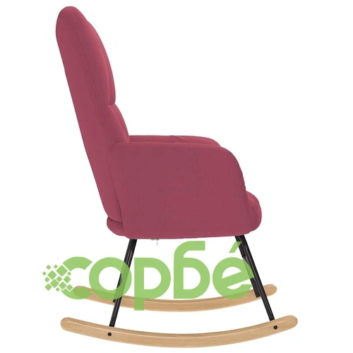 Луксозен люлеещ се стол от текстил в елегантен виненочервен цвят ➤ топ цена ➤ sorbe.bg