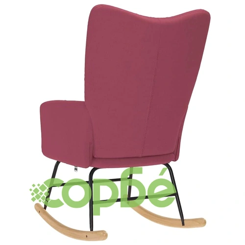 Луксозен люлеещ се стол от текстил в елегантен виненочервен цвят ➤ топ цена ➤ sorbe.bg