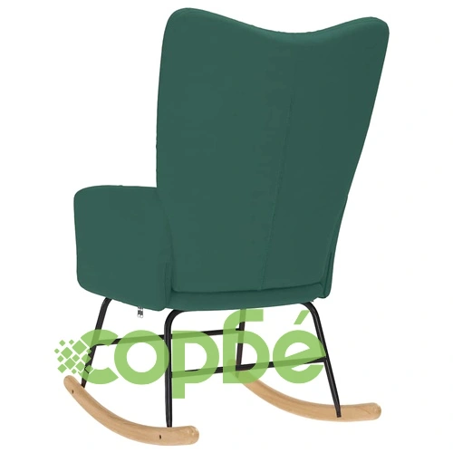 Луксозен люлеещ се стол от текстил, тъмнозелен, 61 x 78 x 95 см ➤ топ цена ➤ sorbe.bg