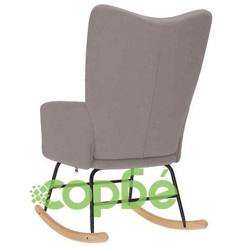 Луксозен люлеещ се стол в цвят таупе, полиестерен текстил, с дървена и метална рамка ➤ топ цена ➤ sorbe.bg