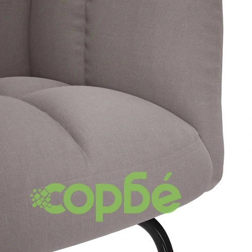 Луксозен люлеещ се стол в цвят таупе, полиестерен текстил, с дървена и метална рамка ➤ топ цена ➤ sorbe.bg