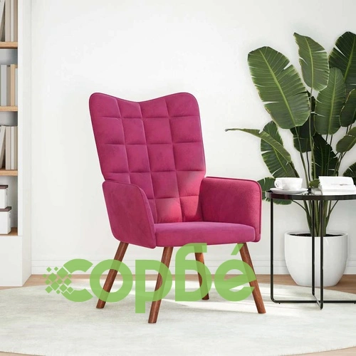 Релакс стол от кадифе в наситено виненочервен цвят, размери 61,5 x 69 x 95,5 см ➤ топ цена ➤ sorbe.bg