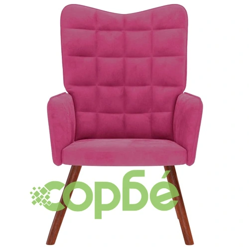 Релакс стол от кадифе в наситено виненочервен цвят, размери 61,5 x 69 x 95,5 см ➤ топ цена ➤ sorbe.bg