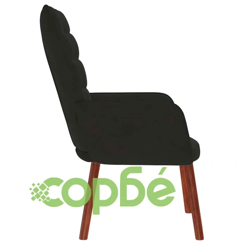 Релакс стол от черно кадифе с дървени крака 61,5x69x95,5 см ➤ топ цена ➤ sorbe.bg