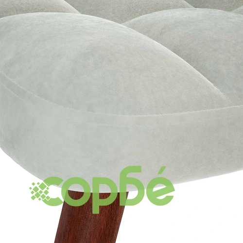 Релакс стол с табуретка от кадифе, светлосив, 61,5 x 69 x 95,5 см ➤ топ цена ➤ sorbe.bg