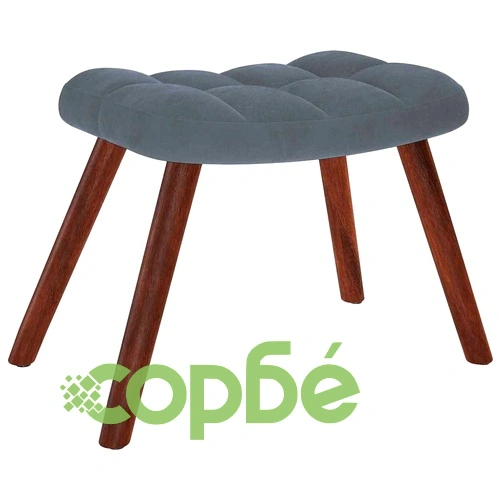 Релаксиращ стол с табуретка от кадифе, тъмносив, 61,5 x 69 x 95,5 см ➤ топ цена ➤ sorbe.bg